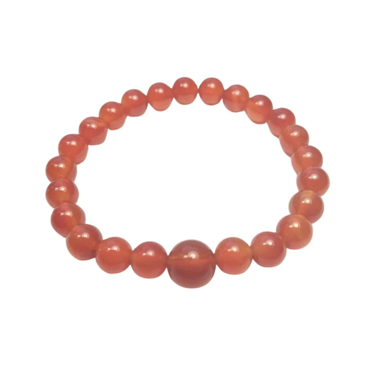 Carnelian Beaded Bracelet - 4mm - Average Wrist