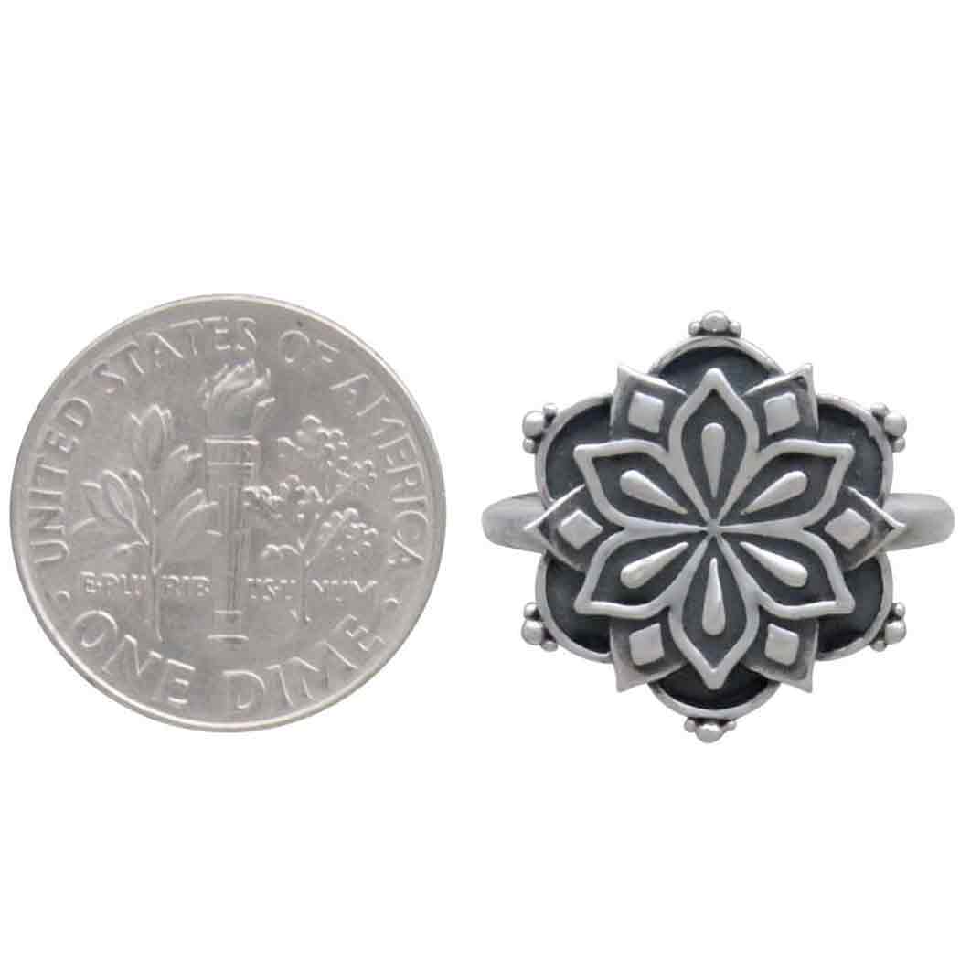 Sterling Silver Medium Mandala Ring