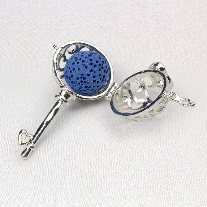 Sun's Eye Key to my Heart Aromatherapy Enclosure Locket with Clay Diffuser Ball Set
