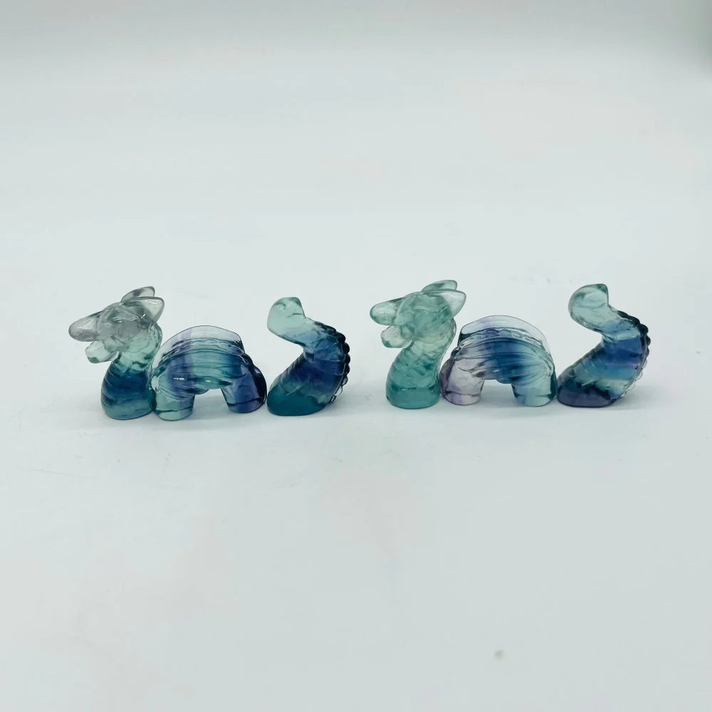 Fluorite Dragon Stone Carving 3 pieces