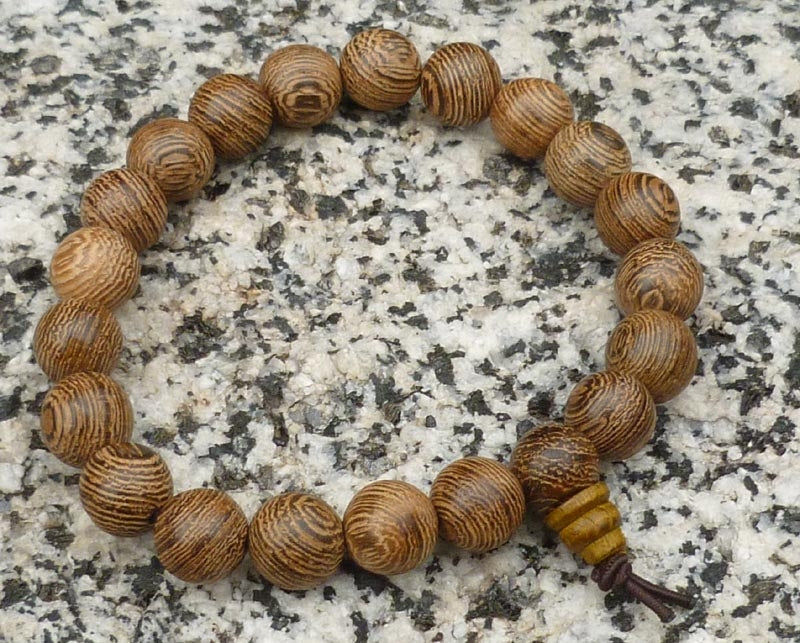 Phoenix Tail Wood Wrist Mala Prayer Bracelet - 10mm