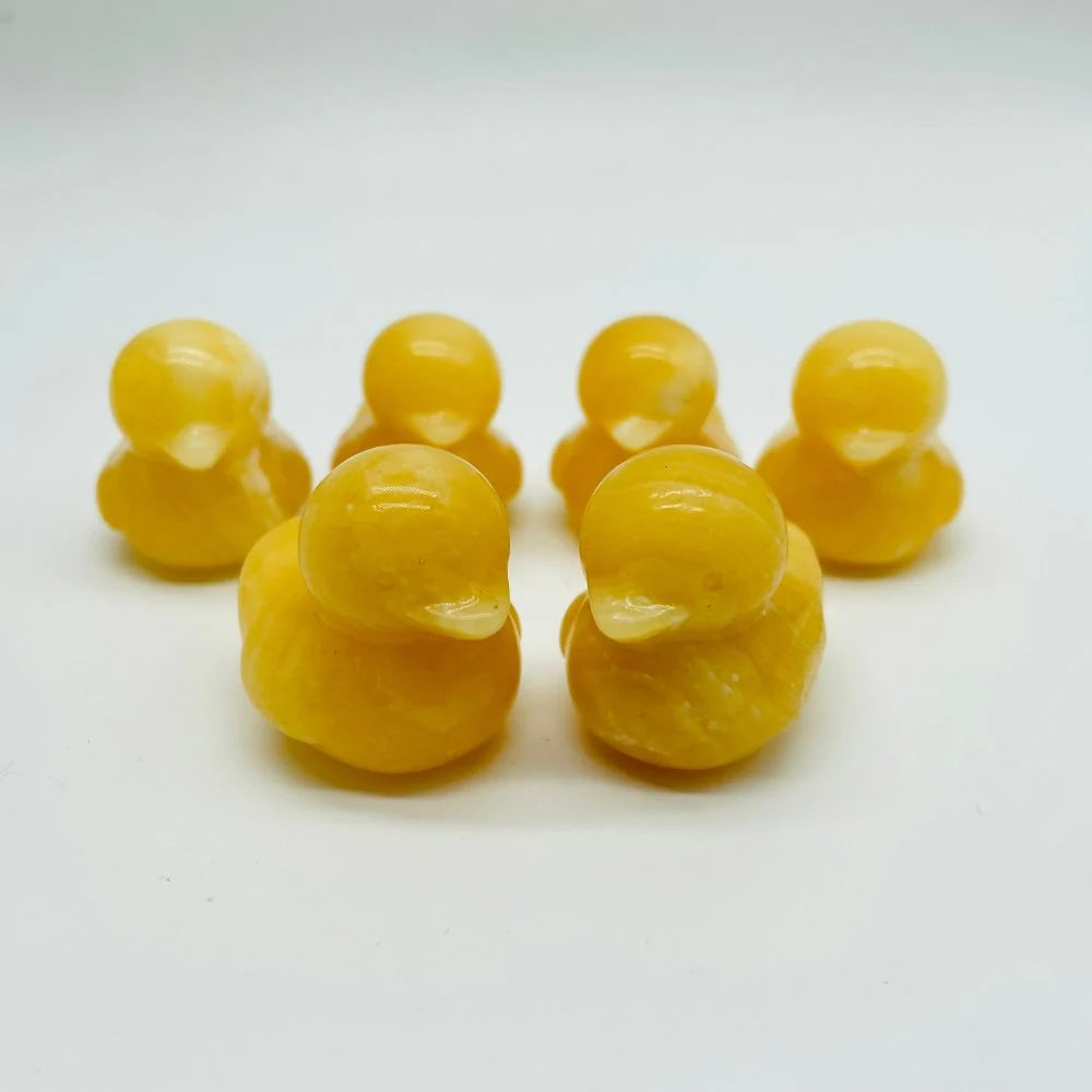 Yellow Calcite Duck Carving