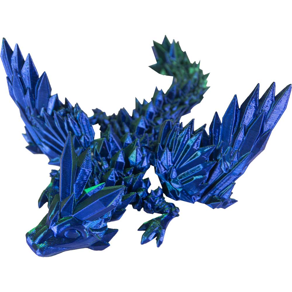 3D Printed Fidget Mini Crystal Winged Dragon
