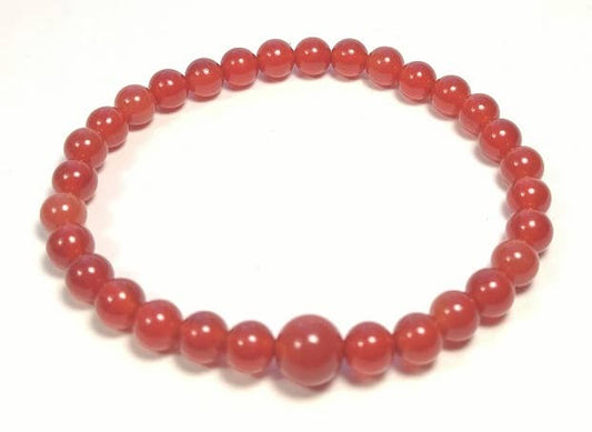 Carnelian Beaded Bracelet Wrist Mala 6mm - Small Wrist