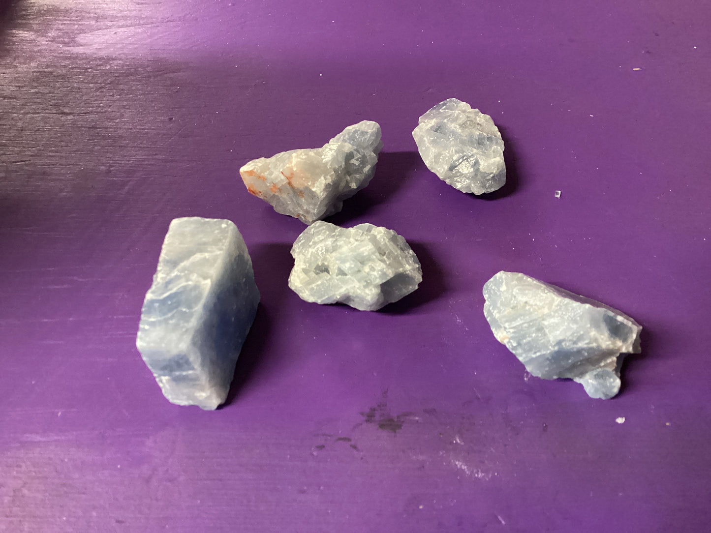 Blue Calcite untumbled stones