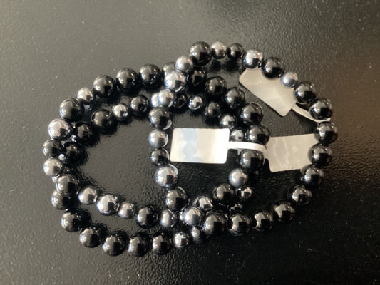 6mm Terahertz & Black Tourmaline bracelet
