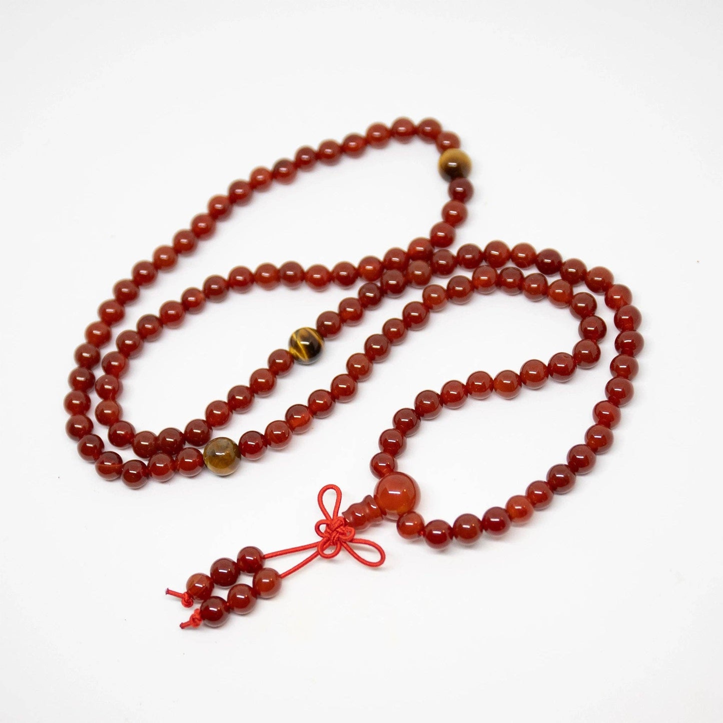 Carnelian & Tiger's Eye 108 Mala Prayer Beads 6mm