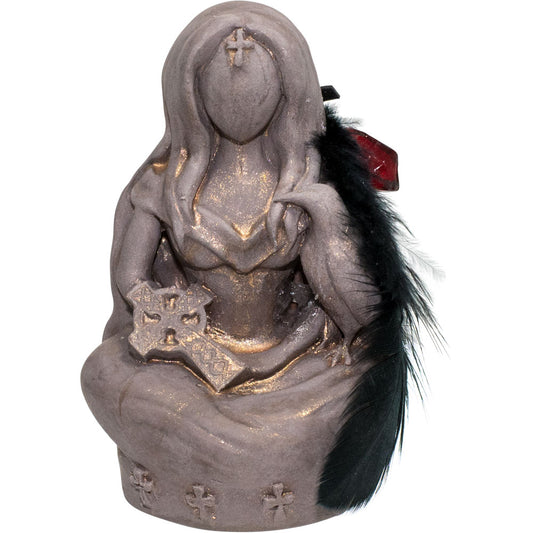 Gypsum Cement Figurine - Morrigan Raven Goddess