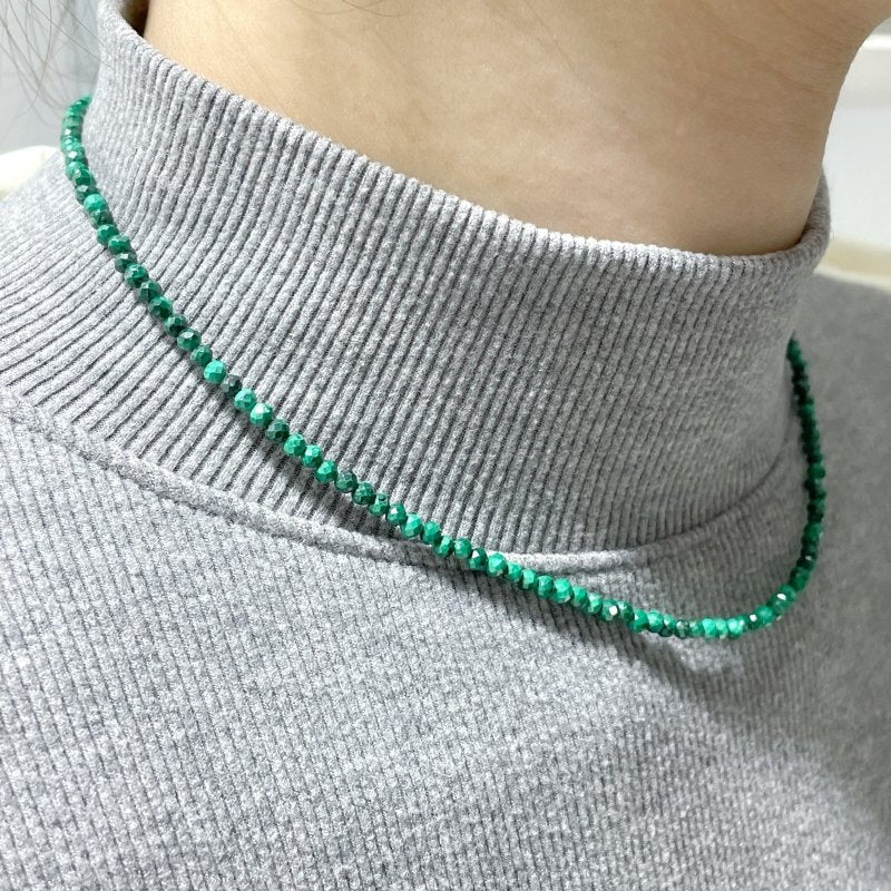 Multi-Faceted Crystal Flash Necklace Mini Beads