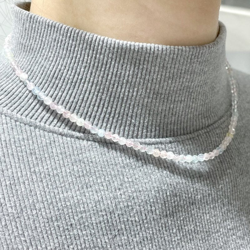 Multi-Faceted Crystal Flash Necklace Mini Beads