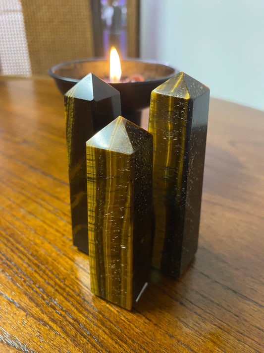 Tiger Eye Obelisk 3-5”