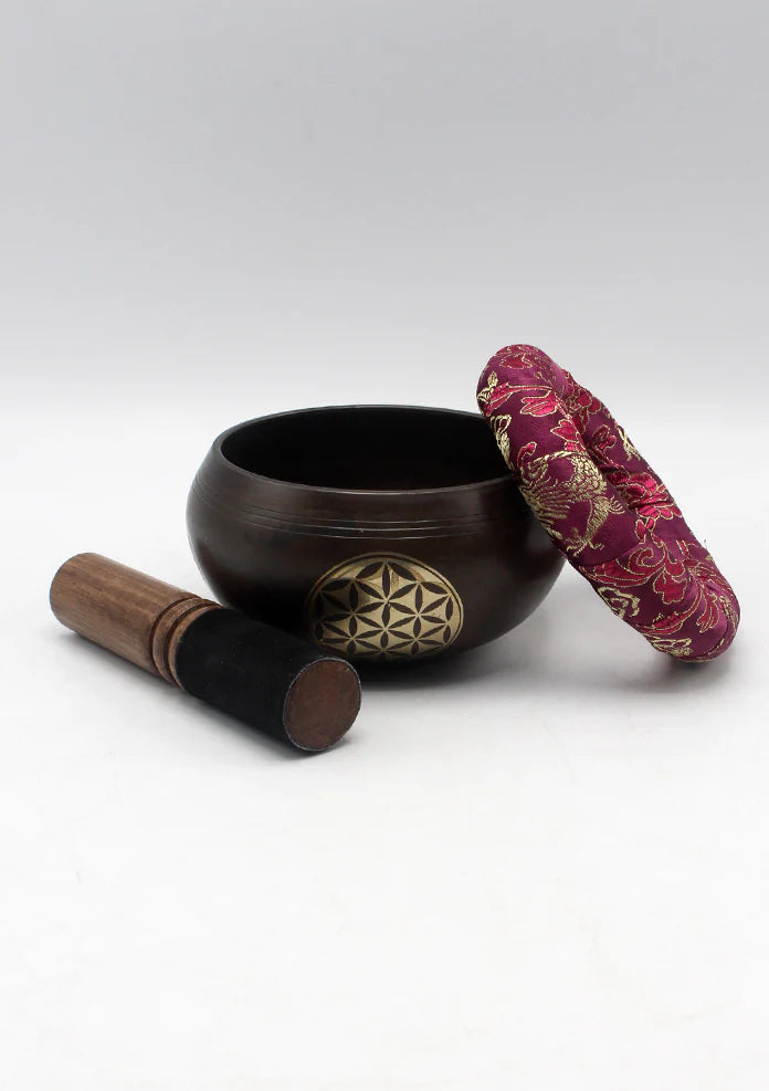 Tibetan Mandala Carved Singing Bowl