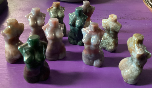 Ocean Jasper Goddess Torso Carving