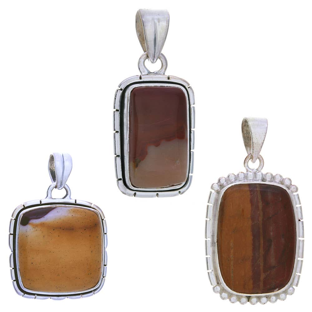 Rectangular Mookaite Pendant (25 to 36mm H)