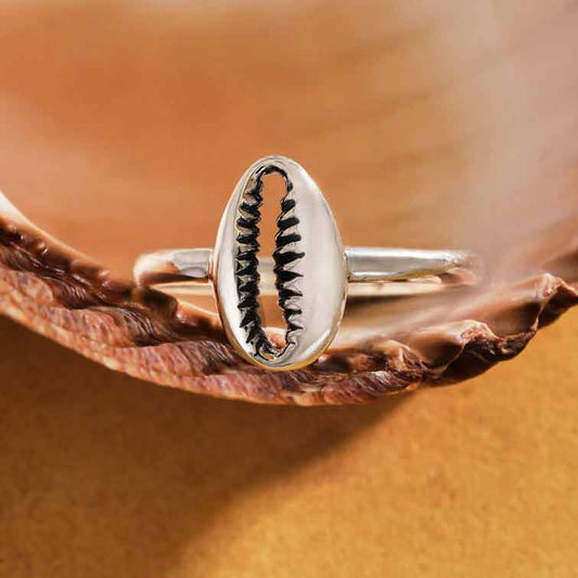 Sterling Silver Cowrie Shell Ring