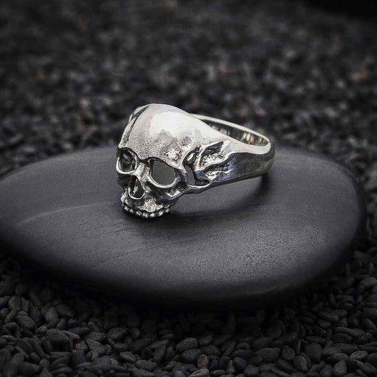 Sterling Silver or Bronze Chunky Skull Ring