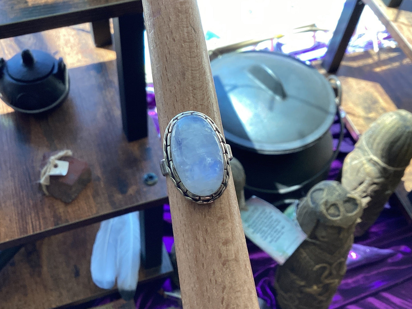 Moonstone Statement Ring Sterling Silver