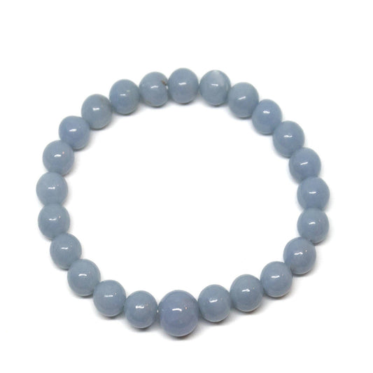 Angelite  Beaded Bracelet - Wrist Mala 8mm