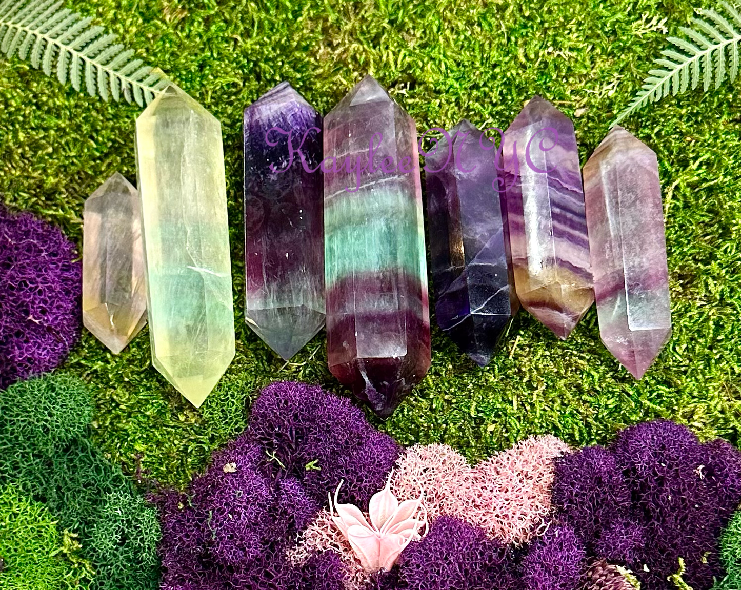 Natural Rainbow Fluorite Double Terminated point