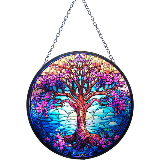 Glass Suncatcher 6in - Colorful Tree of Life (Each)