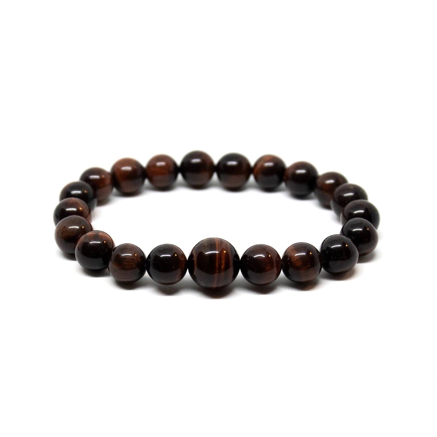 Long Size Red Tiger Eye Beaded Bracelet Wrist Mala 10mm