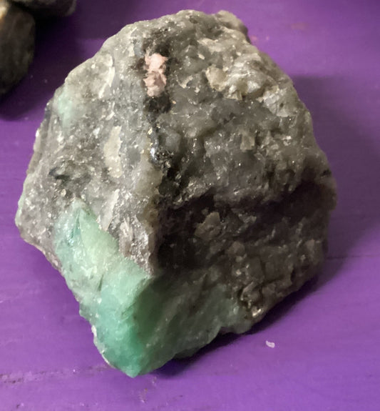 Emerald untumbled stone raw