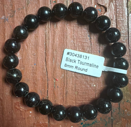 8mm Tourmaline, Black