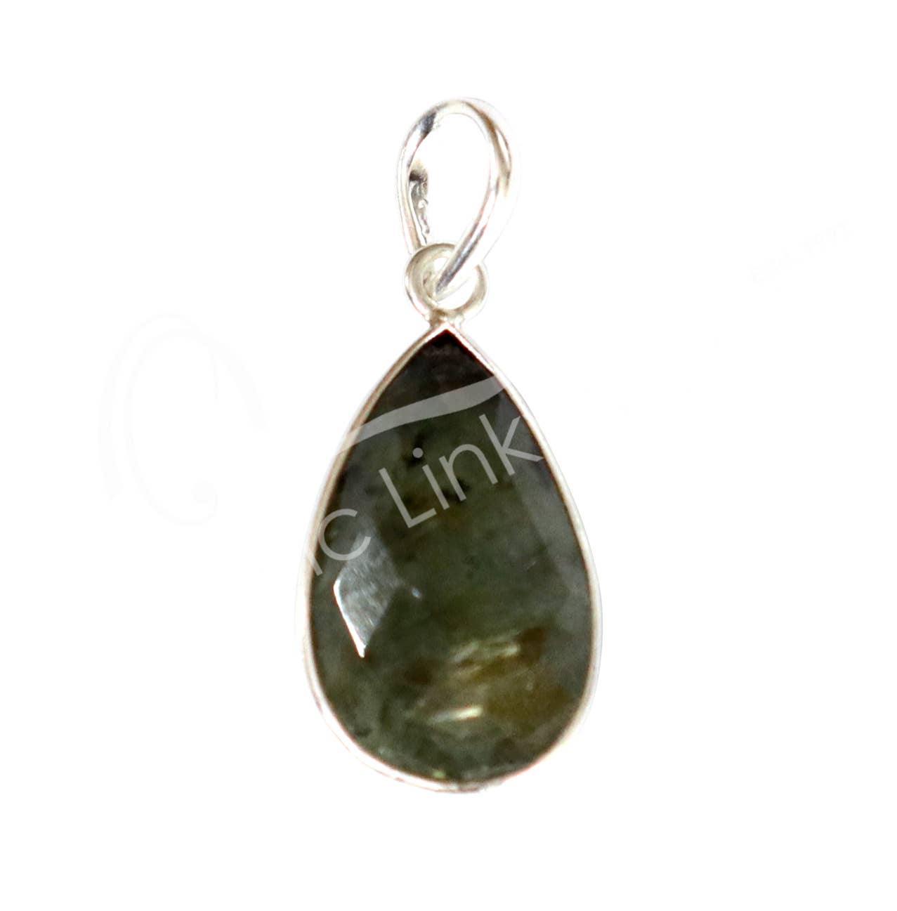 Faceted Labradorite Teardrop Pendant in Sterling Silver