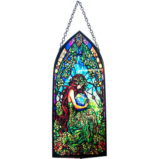 Glass Suncatcher 8in Cathedral - Earth Goddess (Each)