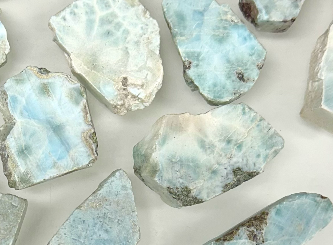 Natural Larimar Small Slabs Crystal per gram