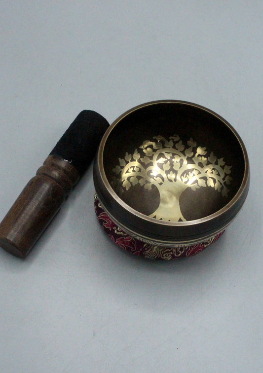 Tibetan Tree of Life Itched Singing Bowl