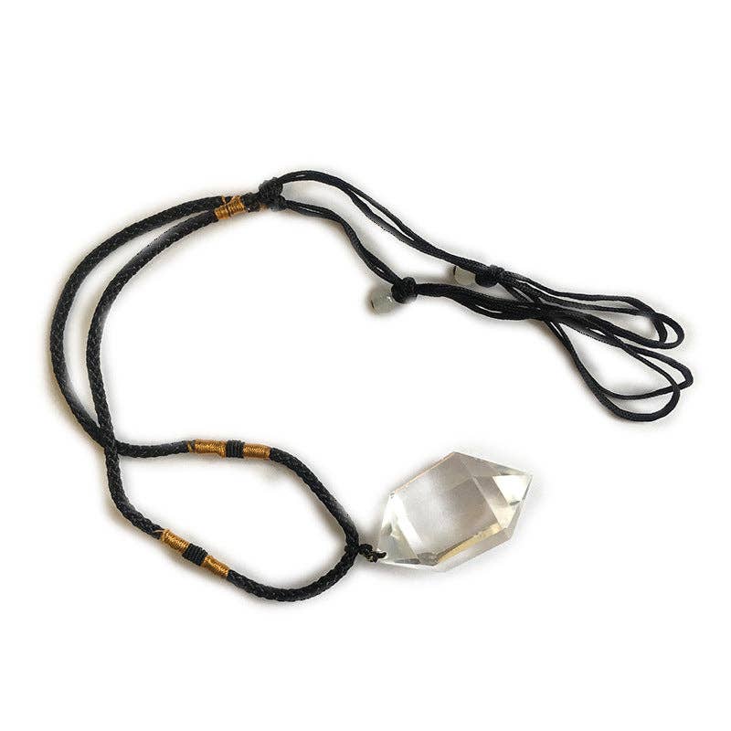 Elegant Clear Quartz Necklace - Natural Crystal Pendant, Healing, Clarity, Spiritual Jewelry double terminated