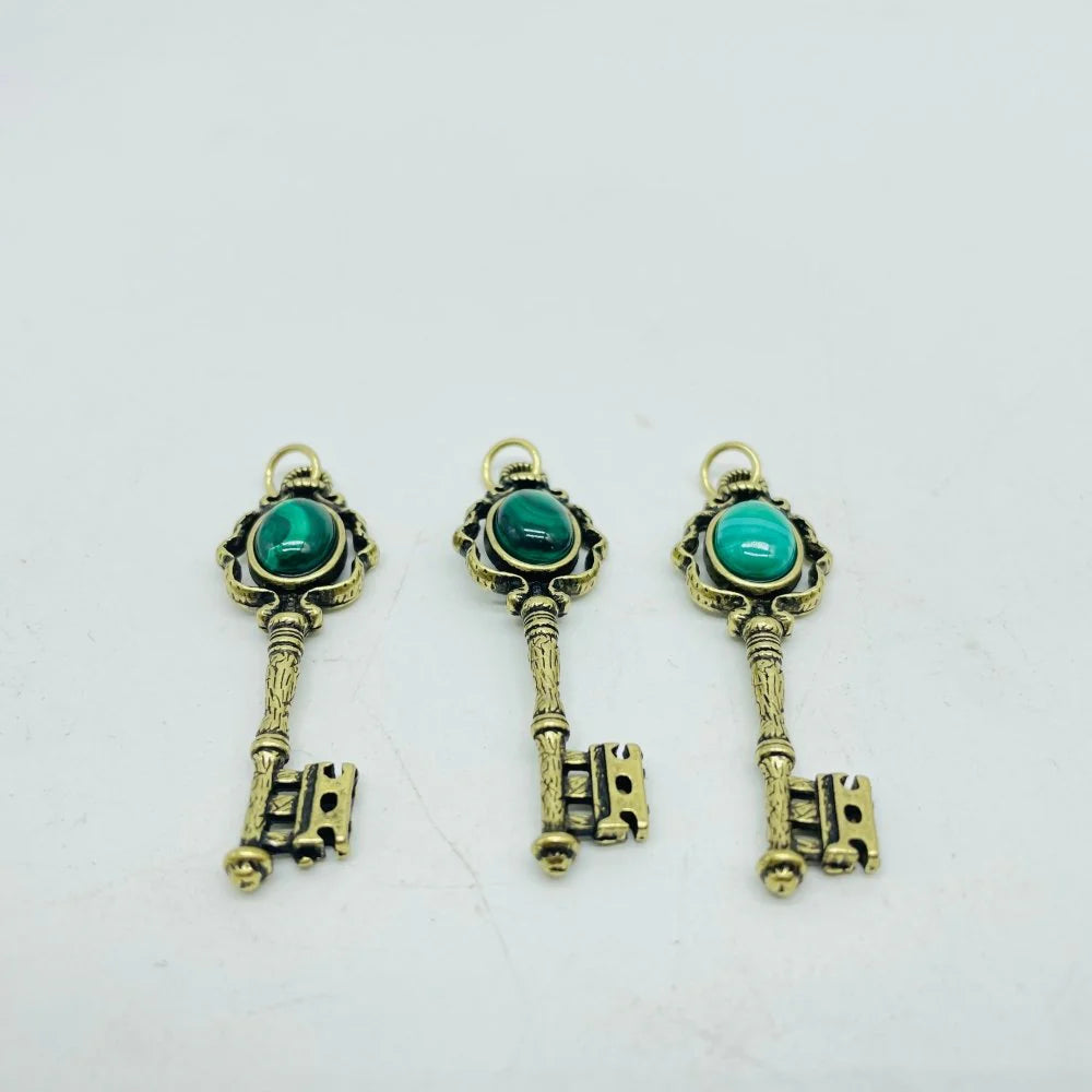 Key Pendant with Stone - Hekate - Magickal Charm Keys