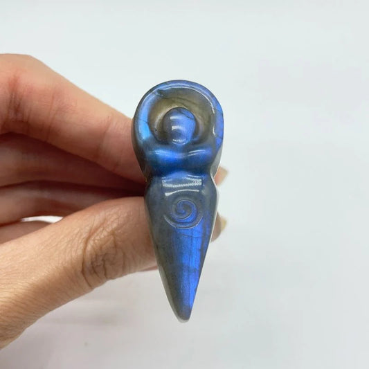 Labradorite Car Air Vent Clips Spiral Goddess Carving