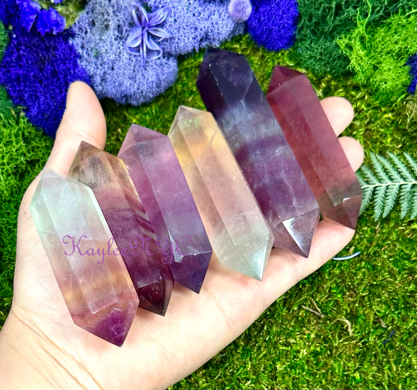 Natural Rainbow Fluorite Double Terminated point