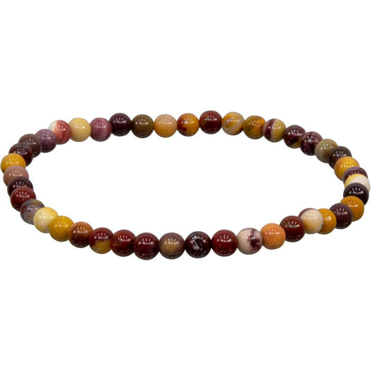 Elastic Bracelet 4mm Round Beads - Mookaite