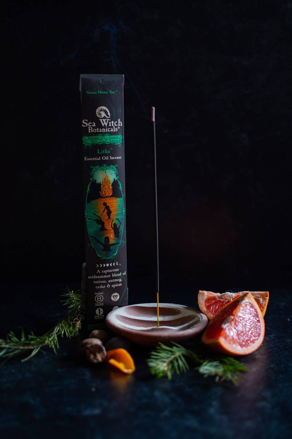 Sea Witch Botanicals Litha Incense: All-Natural Vetiver, Nutmeg, Cedar & Spices