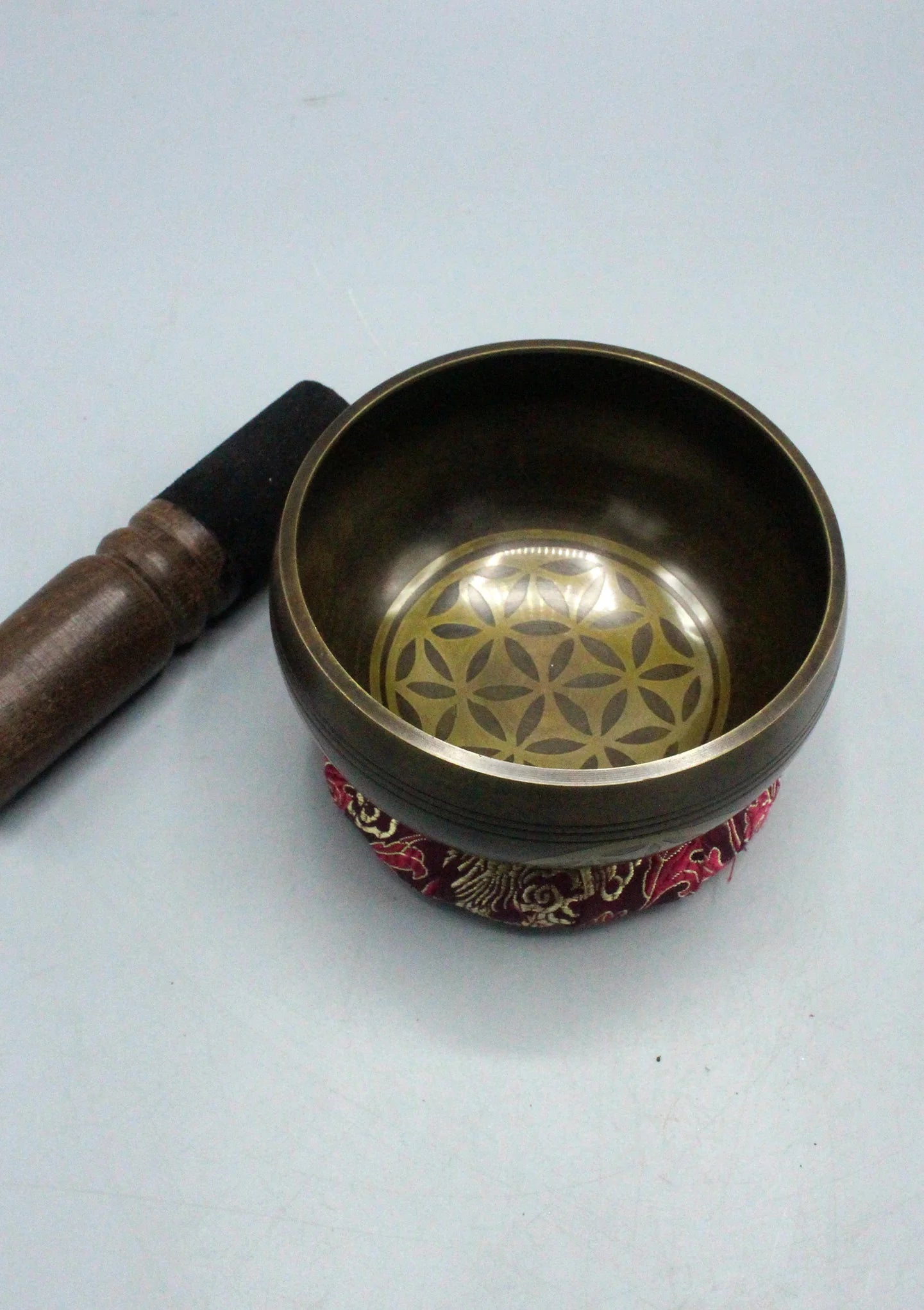 Tibetan Mandala Carved Singing Bowl