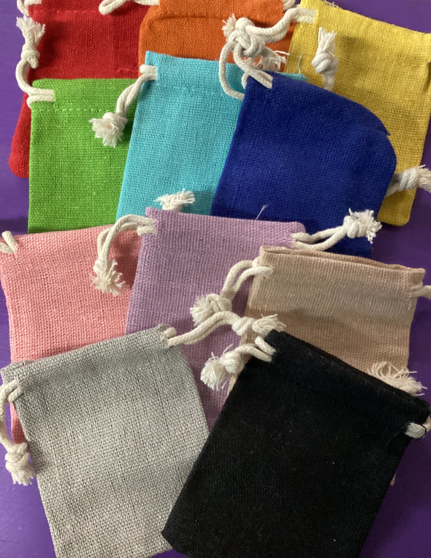 Cotton Colored Magickal Sachet Mojo Bag 2.5”x3.25”