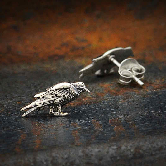 Raven Post Earrings 7x15mm