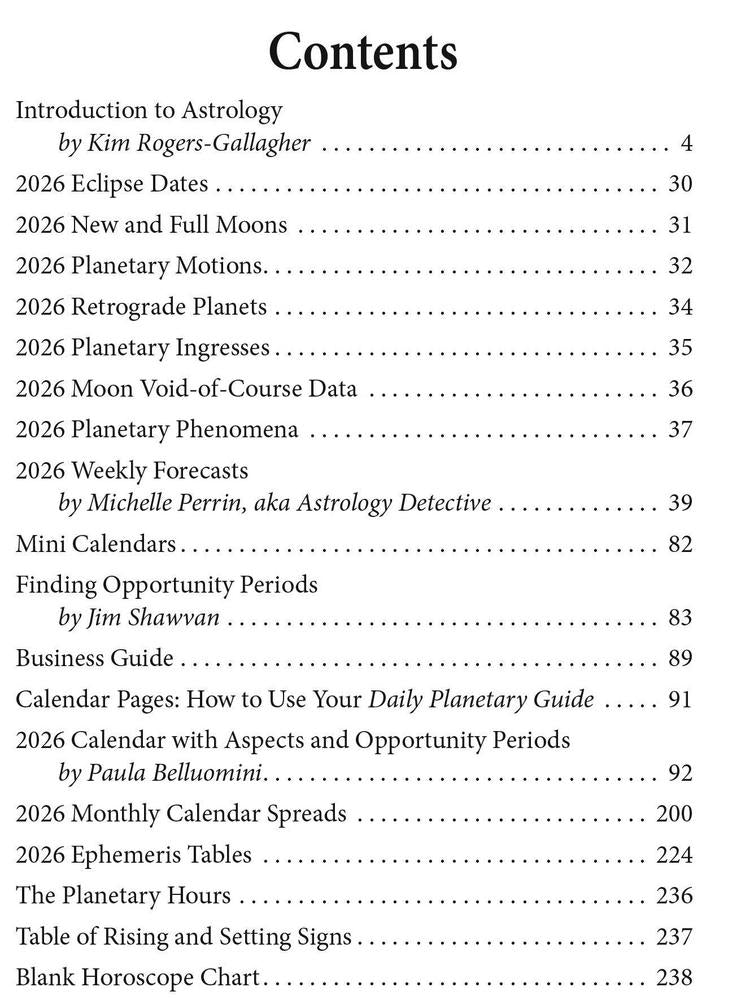 2026 Daily Planetary Guide by Llewellyn