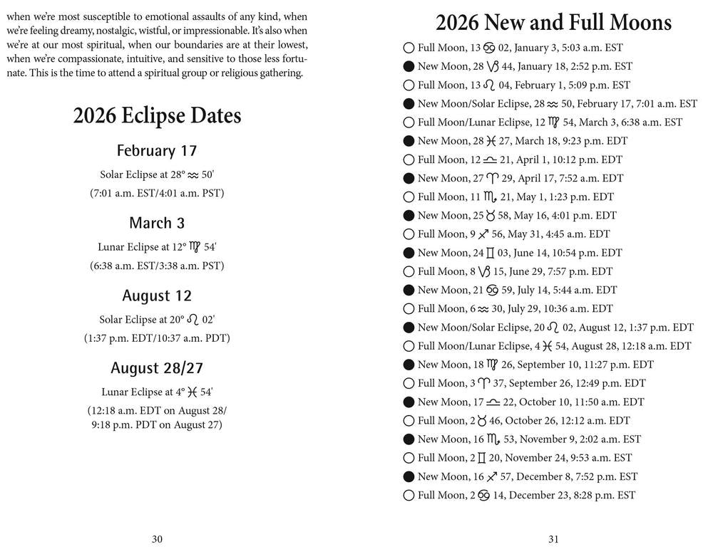 2026 Daily Planetary Guide by Llewellyn