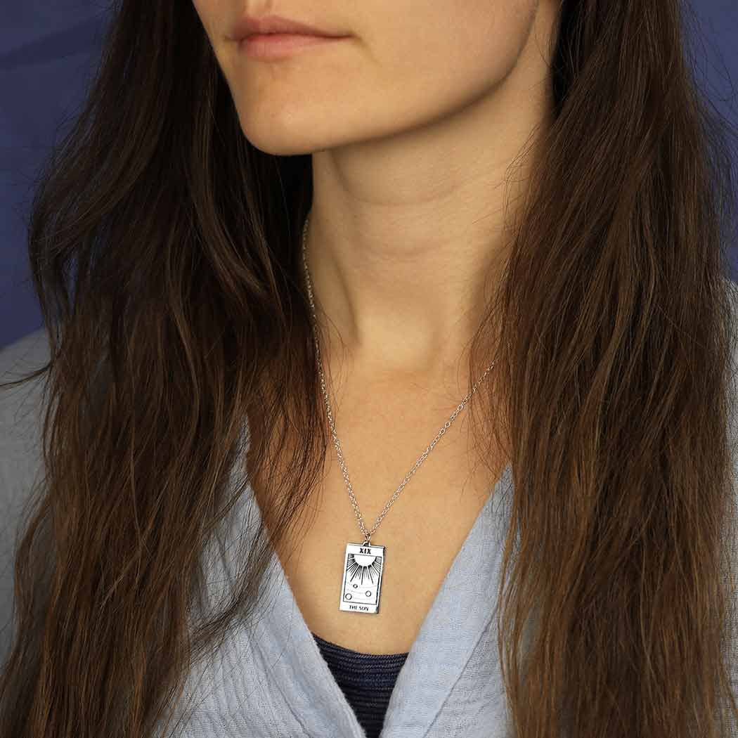 18 Inch Sun Tarot Card Necklace