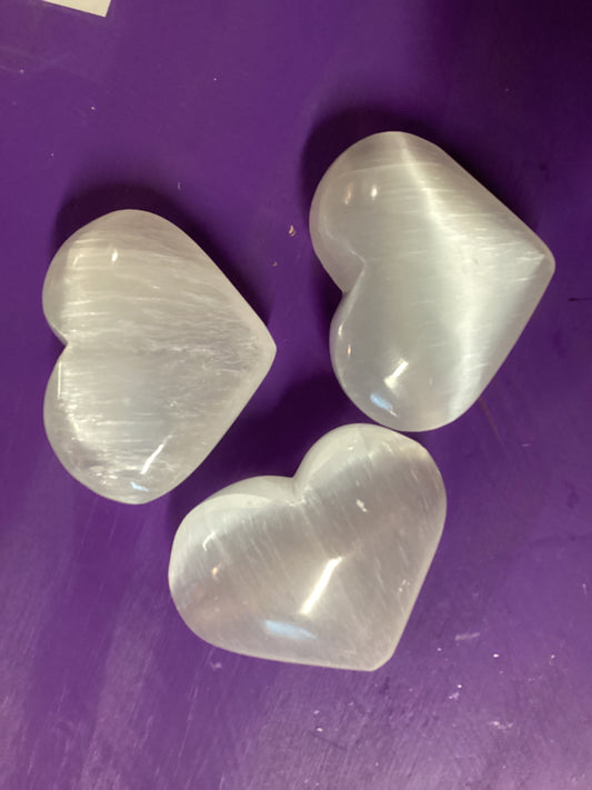 3" Selenite heart