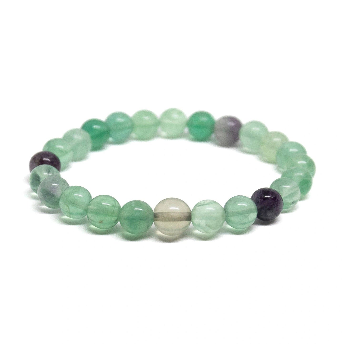 Rainbow Fluorite  Beaded Bracelet - Wrist Mala - 8mm