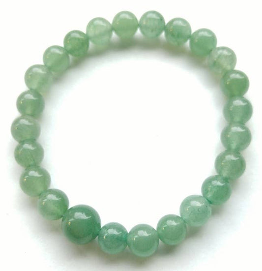 Green Aventurine Beaded Bracelet 6mm - Average Wrist