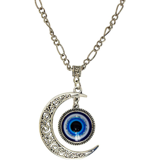 Evil Eye Protection Necklace - Crescent Moon (Each)