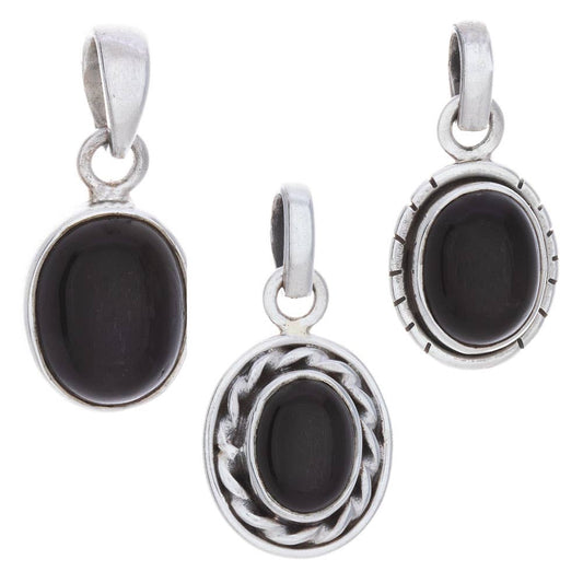 Assorted Black Star Oval Pendant (Size from 20mm to 24mm H.)
