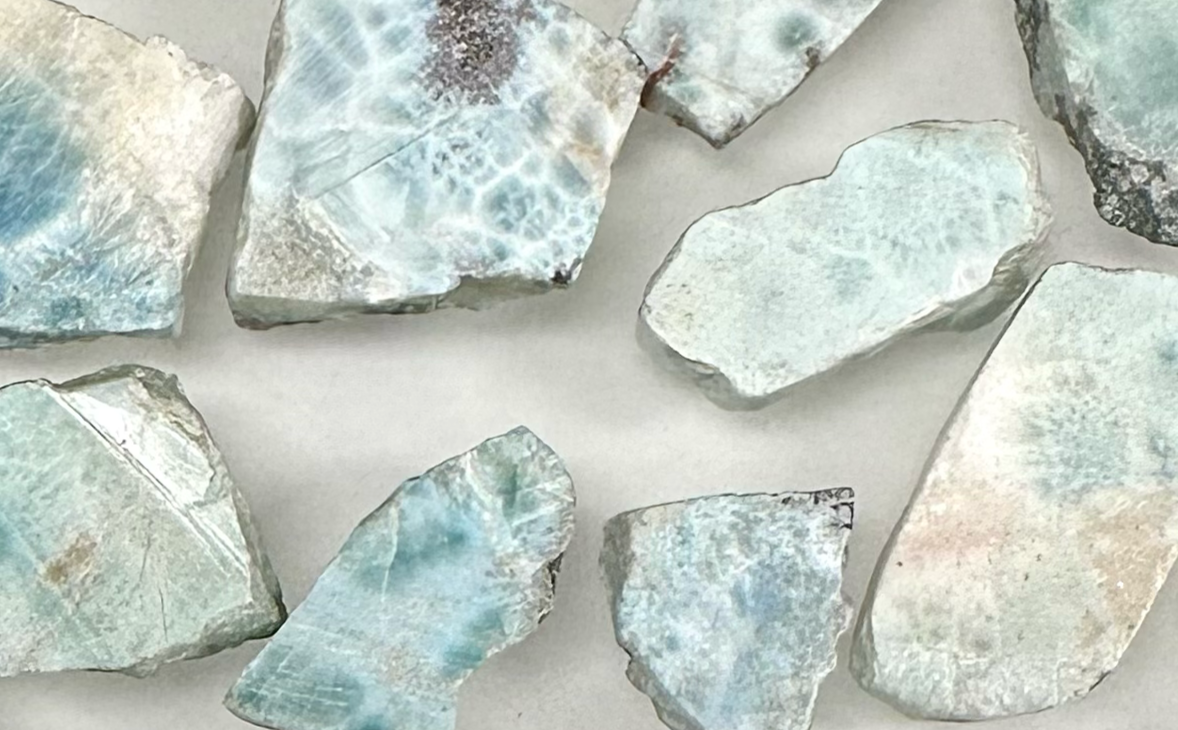 Natural Larimar Small Slabs Crystal per gram
