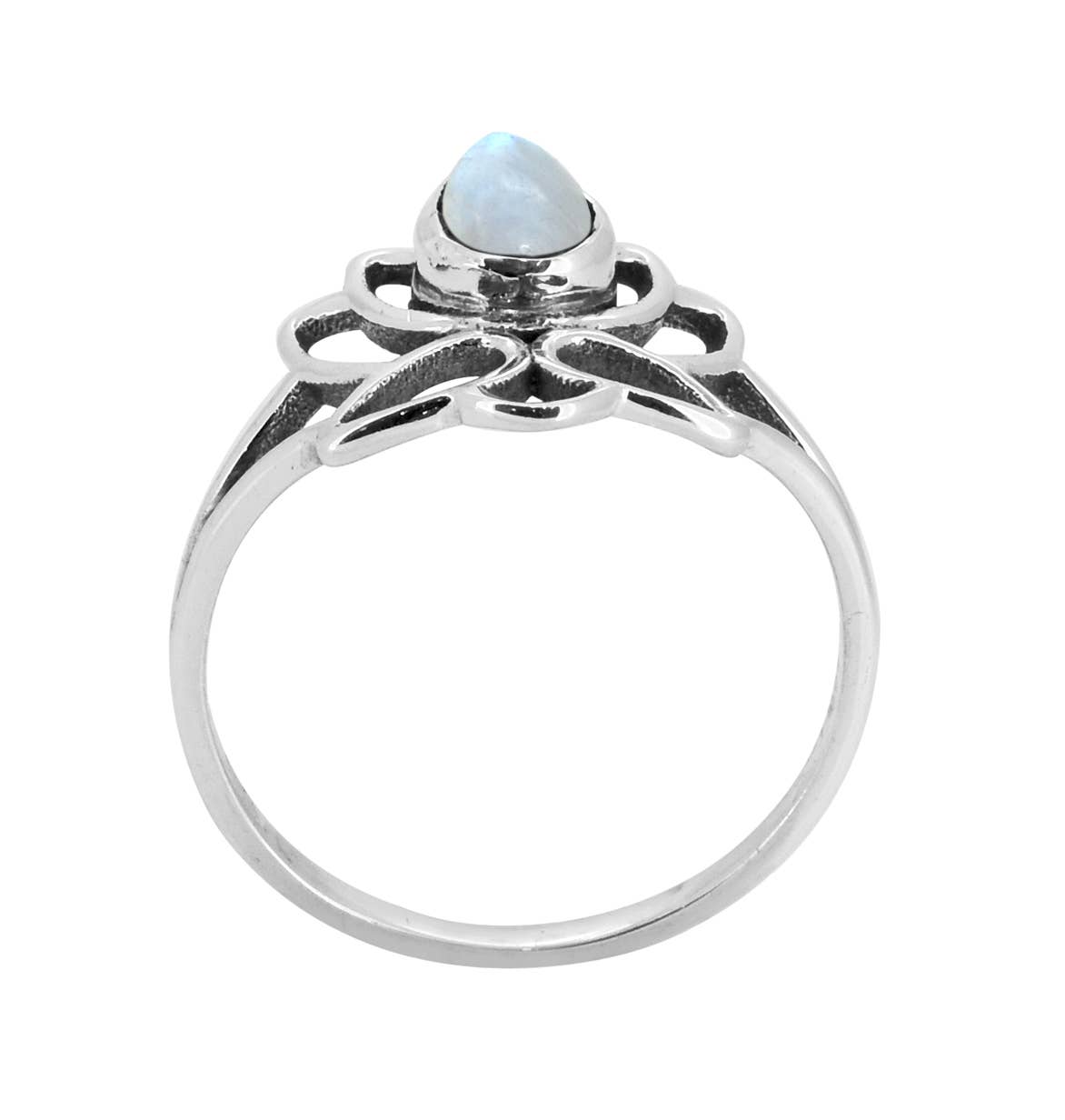 Rainbow Moonstone 925 Sterling Silver Lotus Ring